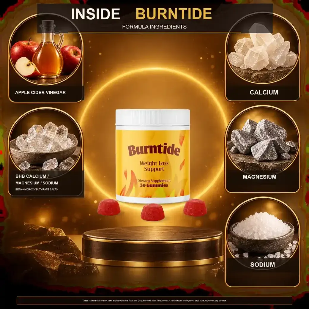 The Burntide listing panel naming the ingredients inside the blend